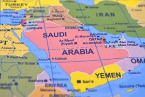 Macro,View,Of,A,Political,Map,Of,Saudi,Arabia