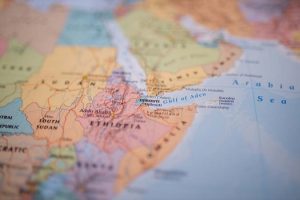 Close,Up,Picture,Focused,On,Djibouti,On,A,Colorful,Map